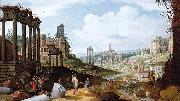 Willem van Nieulandt View of the Forum Romanum. oil painting